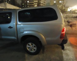 Установка кунга Sammitr V2 Toyota Hilux цвет 1с0  ночь 30 декабря 2014